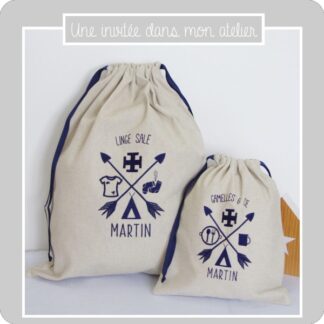 Sac de linge - taille M  - brodé